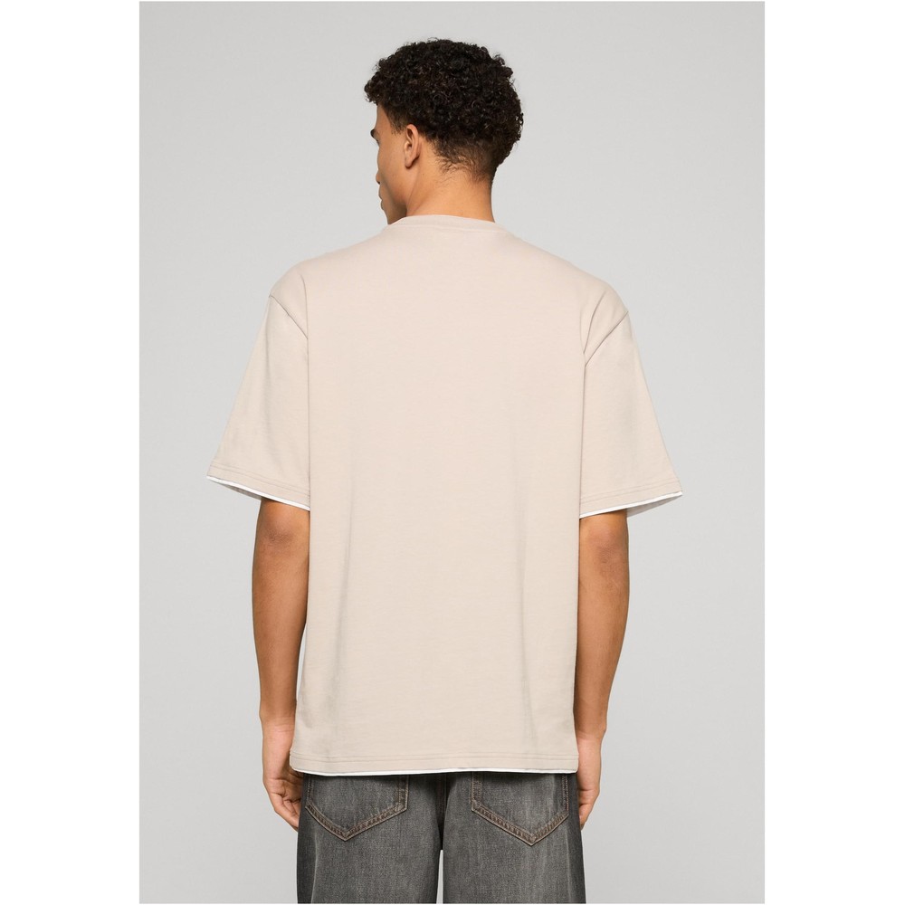 Urban Classics - Contrast Tall Herren TShirt - Grau/Weiß